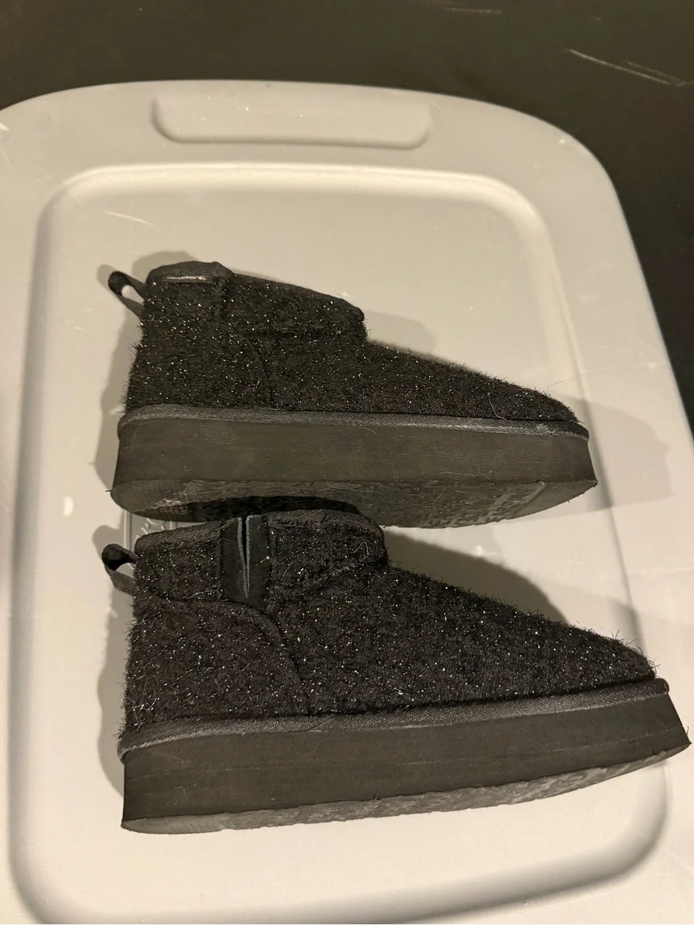Bear paw kids sparkle, black mini boot